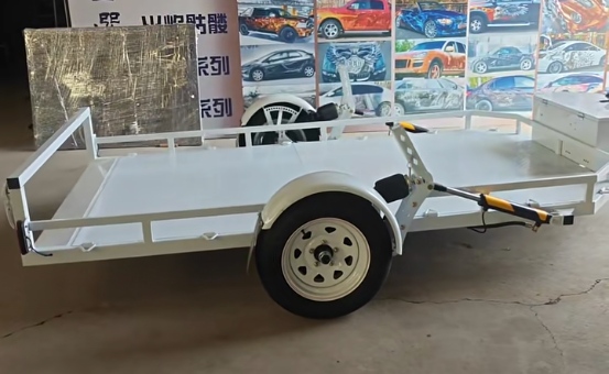 Treler Katil Rata Kawalan Jauh Putih Single-Axle boleh disesuaikan